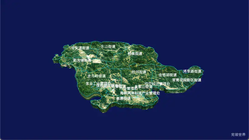 echarts 武汉市东西湖区geoJson地图3d地图自定义贴图-绿色地面